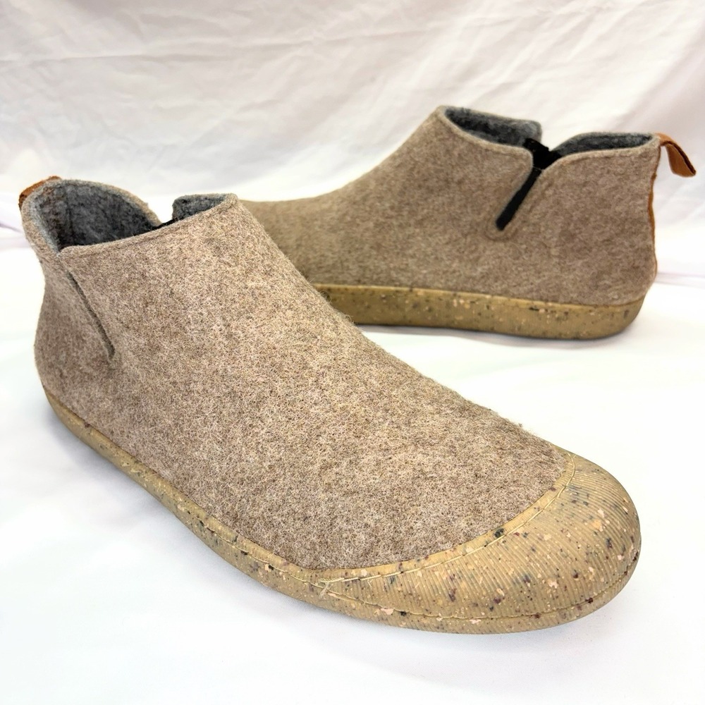 Huckberry Greys Wool Outdoor Slipper Boot Mens 13 Ankle Slip On Portugal Beige